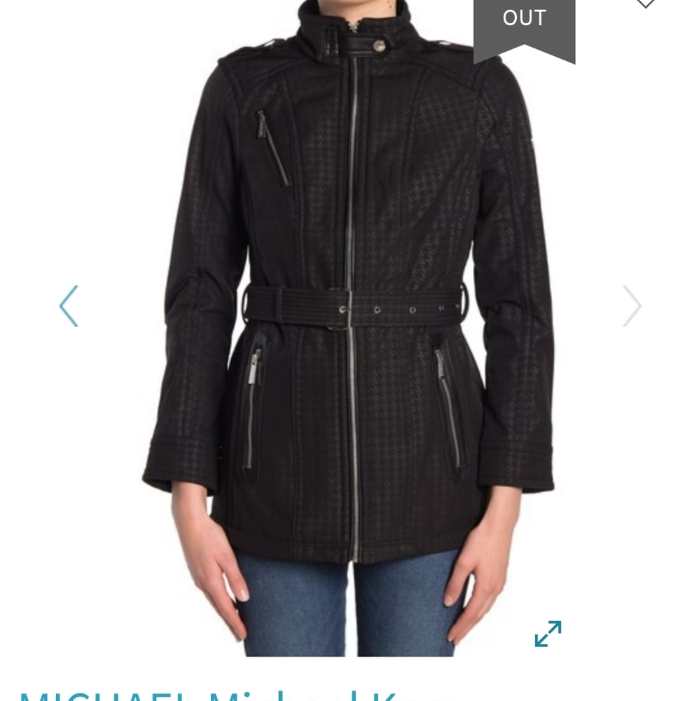 Michael Kors Missy Faux Tim Leather Jacket L
